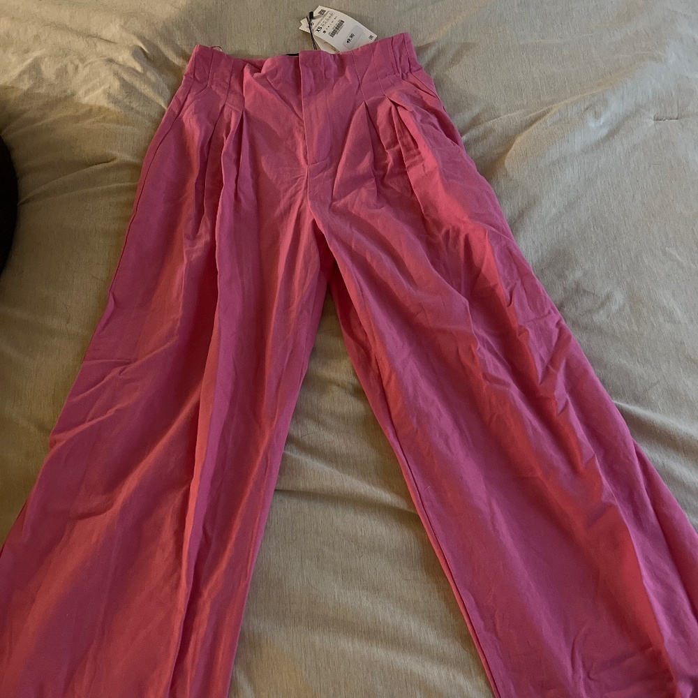 Zara Pink Wide Leg Trousers